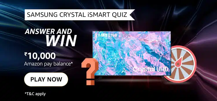Read more about the article Amazon Samsung Crystal iSmart TV Quiz Answers | You Can Do Video Calling Through SlimFit Camera On Crystal 4K ISmart TV